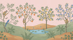 Pomelo Daydream Pink Monkey Wallpaper - Chinoiserie Wall Mural Tropical Botanical Peel and Stick - Design