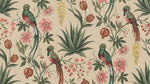 Quetzal Orchard Beige Greenery Wallpaper - Vintage Floral Green Flower Peel and Stick Wall Mural - Design