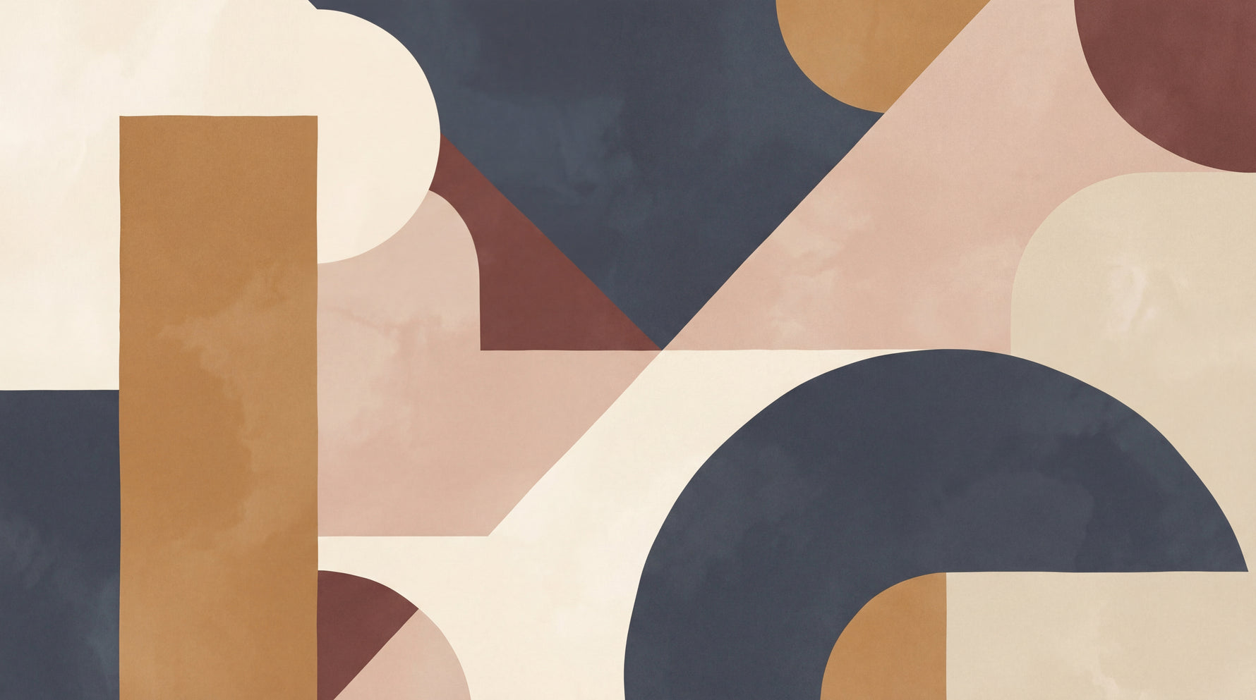 Quiet Composition - Beige Abstract Wallpaper - Beige Geometric Minimalist Peel and Stick Mural - Design