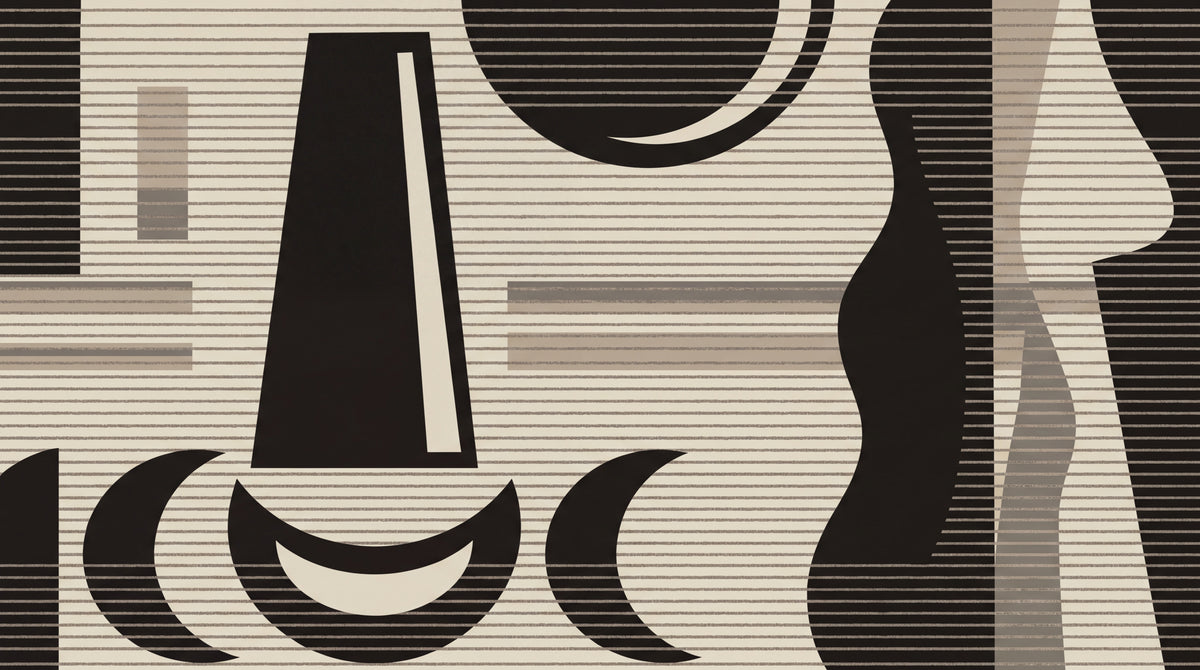 Quiet Geometry - Black Abstract Wallpaper - Geometric Minimalist Peel and Stick Wall Mural - Design