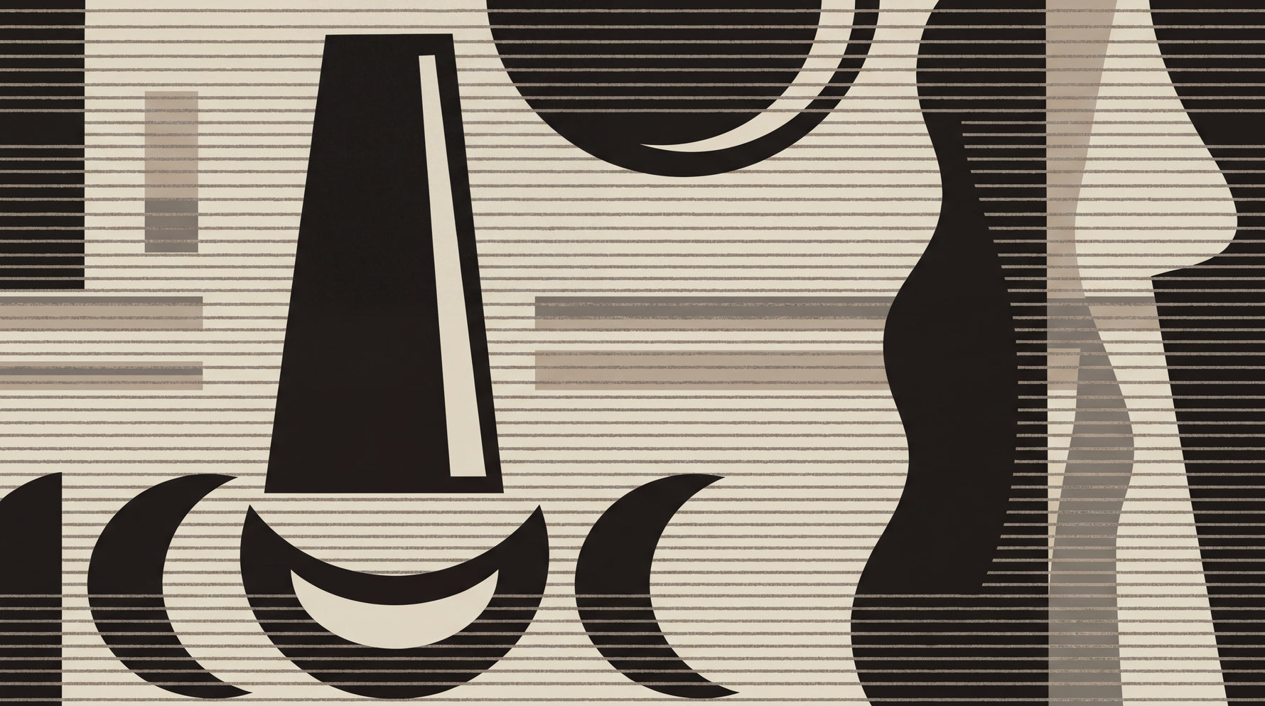 Quiet Geometry - Black Abstract Wallpaper - Geometric Minimalist Peel and Stick Wall Mural - Design
