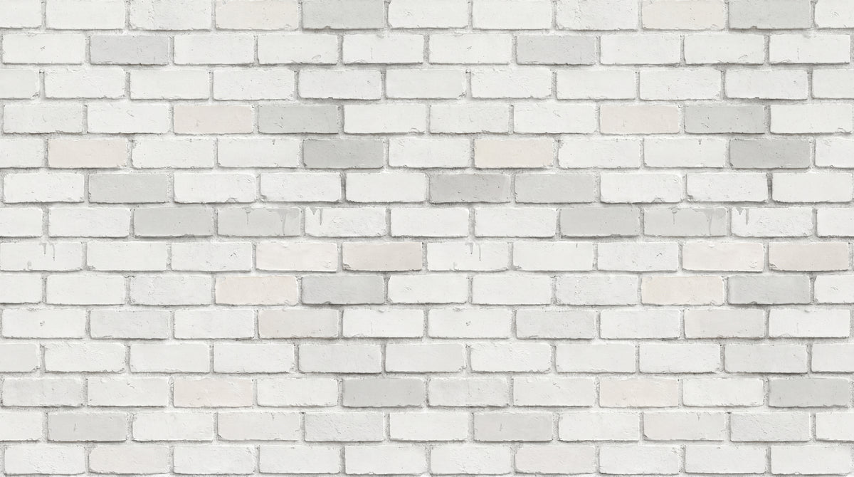 Quiet Mortar - White Brick Wallpaper, Minimalist Brick Effect Peel and Stick Wall Mural - Design