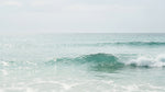 Quiet Tide - Blue Ocean Wallpaper - Turquoise Sea Wave Minimalist Peel and Stick Mural - Design