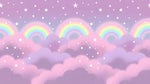 Rainbow Sherbet Wisp Pink Kids Wallpaper for Nursery - Pastel Cloud Sky Starry Night Peel and Stick Wall Mural - Design