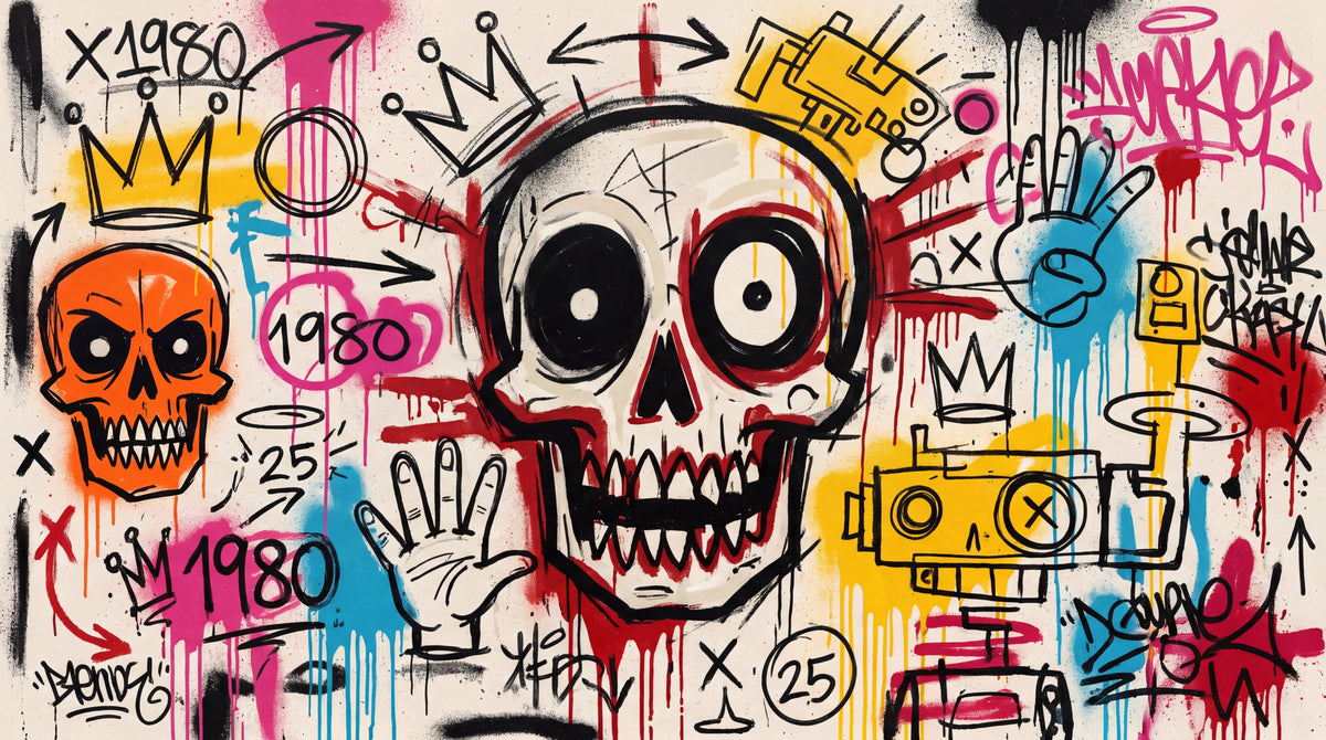 Rebel Canvas - White Graffiti Wallpaper - Black Red Skull Street Art Peel and Stick - Design