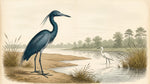 Reedwater Quietude Beige Animal Wallpaper - Wetland Scenery Landscape Wall Mural Peel and Stick - Design