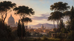 Roman Vespers Orange Scenery Wallpaper - Landscape City Wall Mural Peel and Stick - Design