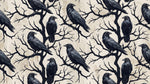Rookery Branches Black Gothic Wallpaper - Dark Academia Vintage Victorian Peel and Stick Wall Mural - Design