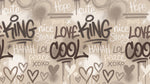 Sandstone Verse - Beige Graffiti Wallpaper - Brown Modern Hand-Lettered Removable - Design