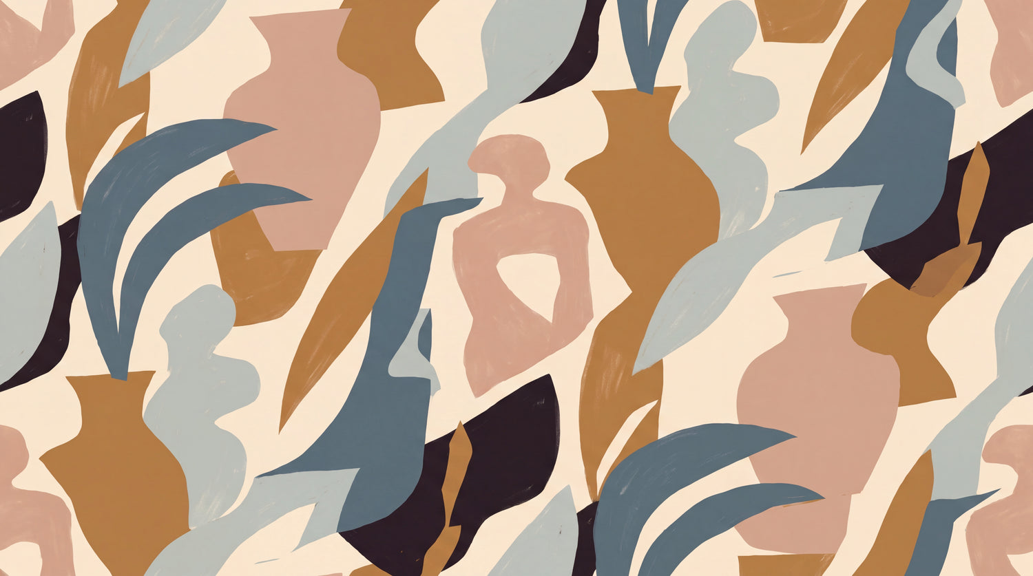 Sculpted Muse - Beige Abstract Wallpaper - Minimalist Geometric Peel and Stick Wall Mural - Design