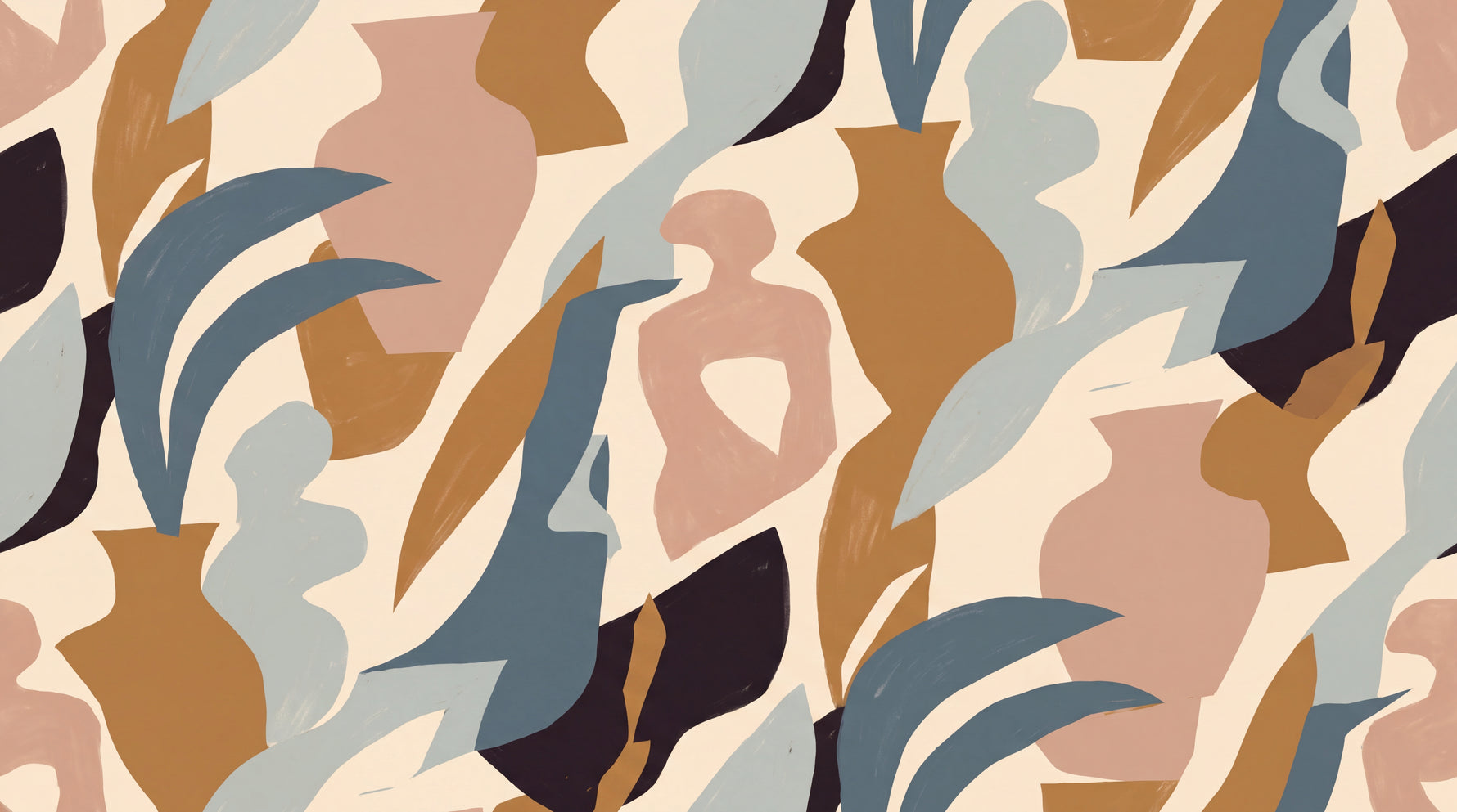 Sculpted Muse - Beige Abstract Wallpaper - Minimalist Geometric Peel and Stick Wall Mural - Design