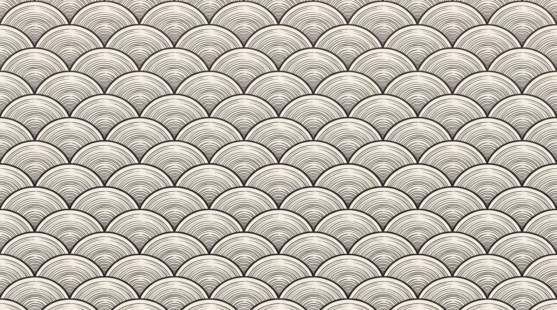 Seigaiha Whisper - Beige Japanese Wallpaper Art Deco Geometric Wall Mural Peel and Stick Removable - Design