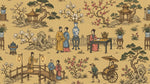 Silk Lantern Tales Yellow Chinoiserie Wallpaper - Japanese Magnolia Wall Mural Peel and Stick - Design