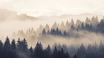 Smokewood Ridge Gray Forest Wallpaper - Woodland Scenery Landscape Peel and Stick Wall Mural - Design