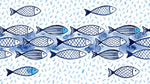 Splashing Minnows Blue Fish Wallpaper for Kids Nursery - Animal Wallpaper Peel and Stick Wall Mural - Design