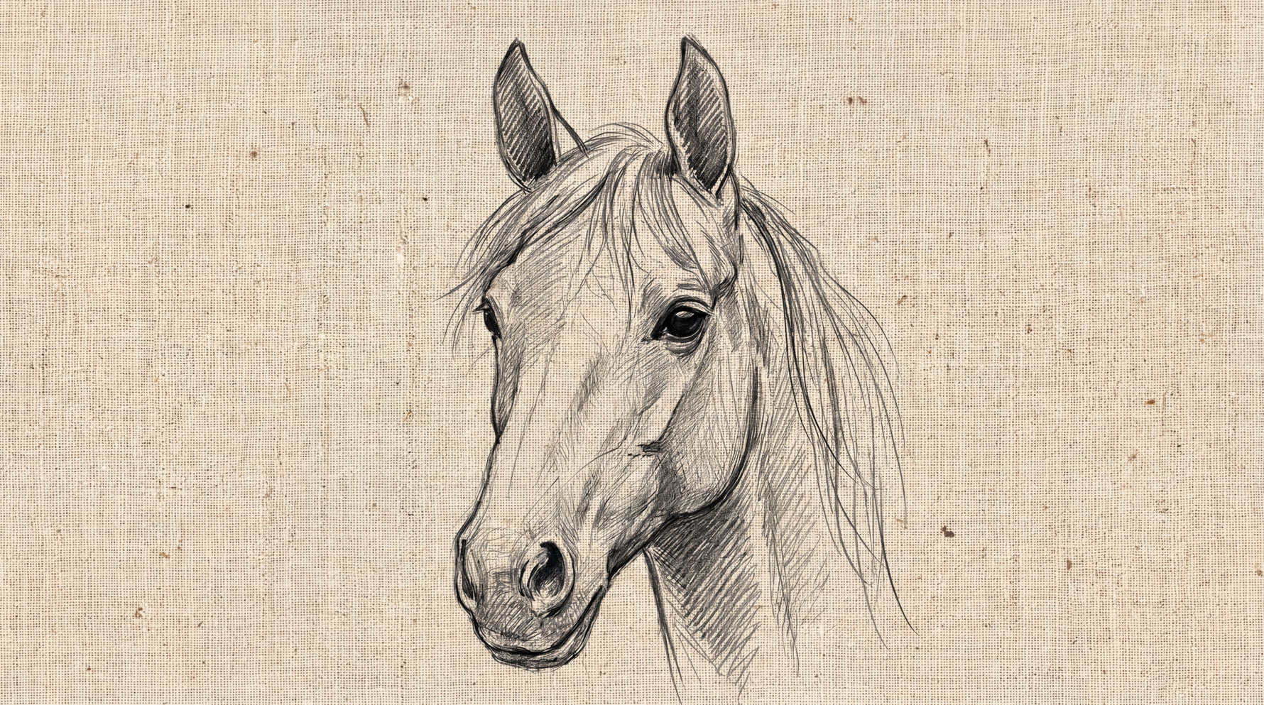 Stable Muse Beige Horse Wallpaper - Beige Animal Wallpaper Peel and Stick - Design