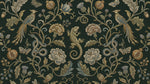 Stitched Menagerie Green Floral Wallpaper - Dark Green Flower Wall Mural Emerald Peel and Stick - Design