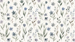 Sundew Whisper Blue Floral Wallpaper - Light Blue Flower Wall Mural Peel and Stick - Design