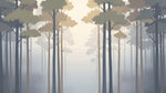 Tall Timber Veil Gray Forest Wallpaper - Minimalist Woodland Wallpaper Peel and Stick Wall Mural - Design
