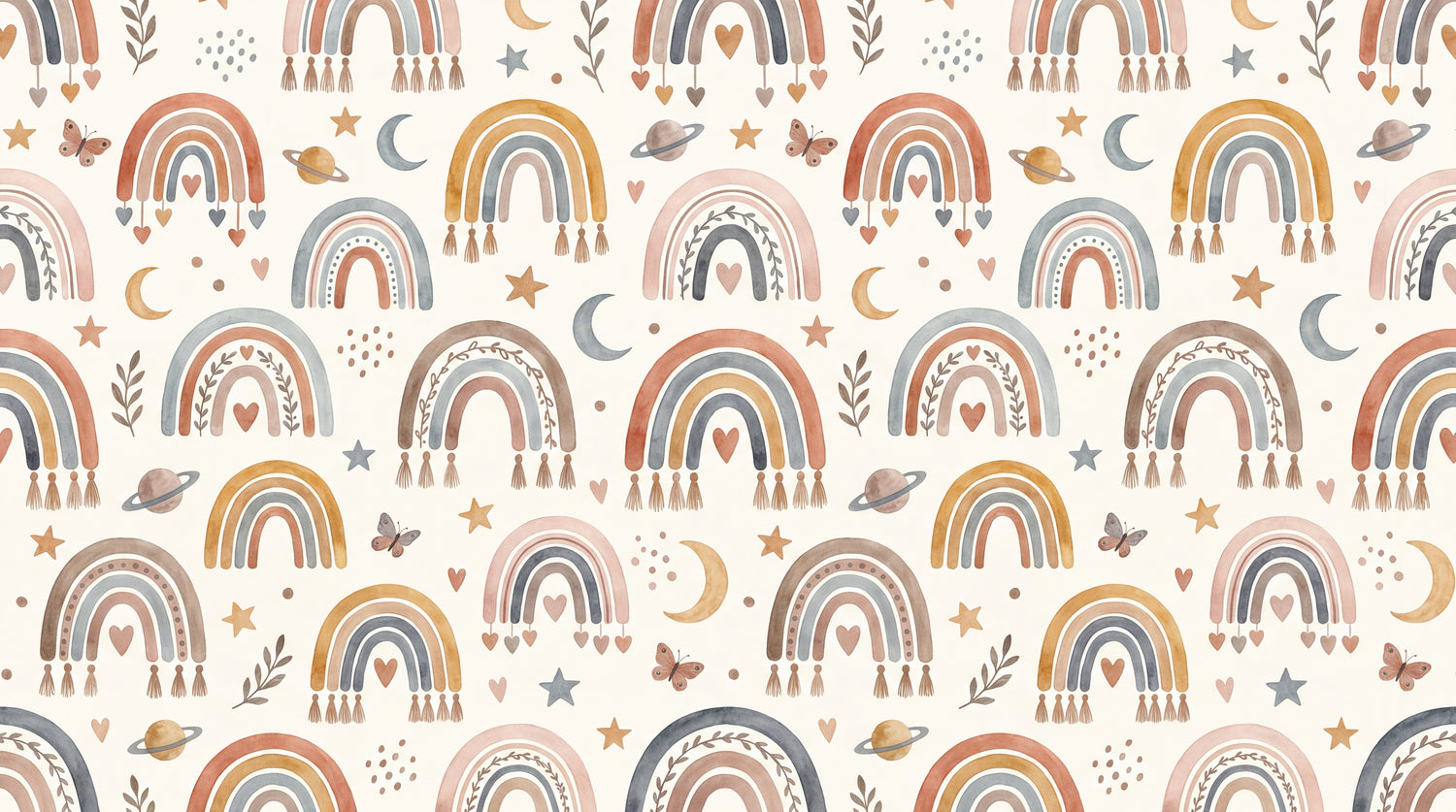 Tassel Stardust Beige Kids Wallpaper for Nursery - Botanical Leaf Greenery Peel and Stick Wall Mural - Design