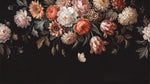 Tenebrous Posy Dark Floral Wallpaper - Black Vintage Rose Butterfly Wall Mural Peel and Stick - Design
