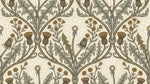 Thistle Drift Beige Wallpaper - Vintage Botanical Floral Peel and Stick Wall Mural - Design
