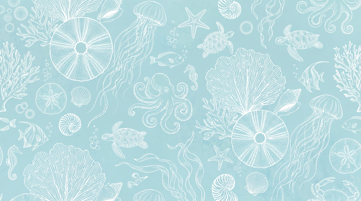 Tidal Whispers - Blue Ocean Wallpaper Peel and Stick - Aqua Sea Wallpaper Coastal Wave Mural - Design
