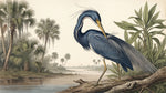 Tidewater Naturalist Blue Wallpaper - Navy Blue Tropical Wallpaper Animal Wall Mural Peel and Stick - Design
