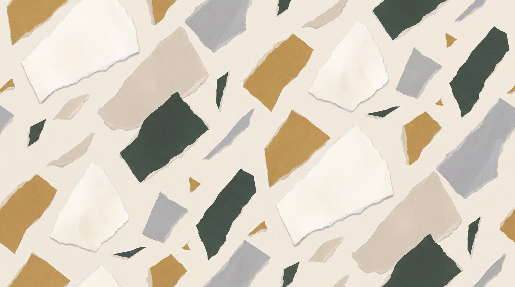 Torn Fragments - Beige Abstract Wallpaper - Geometric Minimalist Peel and Stick Wall Mural - Design