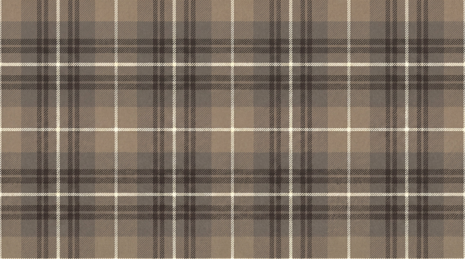 Tweed Hush Brown Wallpaper Vintage - Beige Cream Plaid Peel and Stick Wall Mural - Design