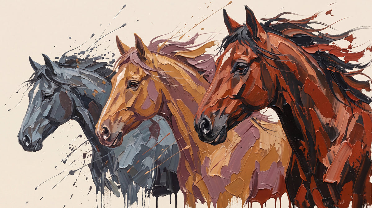 Untamed Manes Brown Horse Wallpaper - Animal Wall Mural Peel and Stick 7 Horse Removable Decor - Design