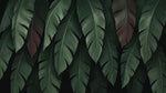 Velvet Monsoon Green Jungle Wallpaper - Dark Green Tropical Botanical Leaf Peel and Stick Mural - Design