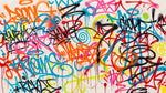Vivid Havoc - Orange Graffiti Wallpaper - Bold Maximalist Street Art Peel and Stick - Design