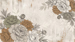 Weathered Bloomcraft Beige Vintage Wallpaper - Floral Botanical Victorian Flower Peel and Stick Mural - Design
