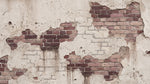 Weathered Mortar - Beige Brick Wallpaper Peel and Stick - White Brick Effect Vintage Wall Mural - Design