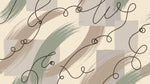 Whispered Loops - Beige Abstract Wallpaper - Sage Green Minimalist Aesthetic Peel and Stick Wall Mural - Design