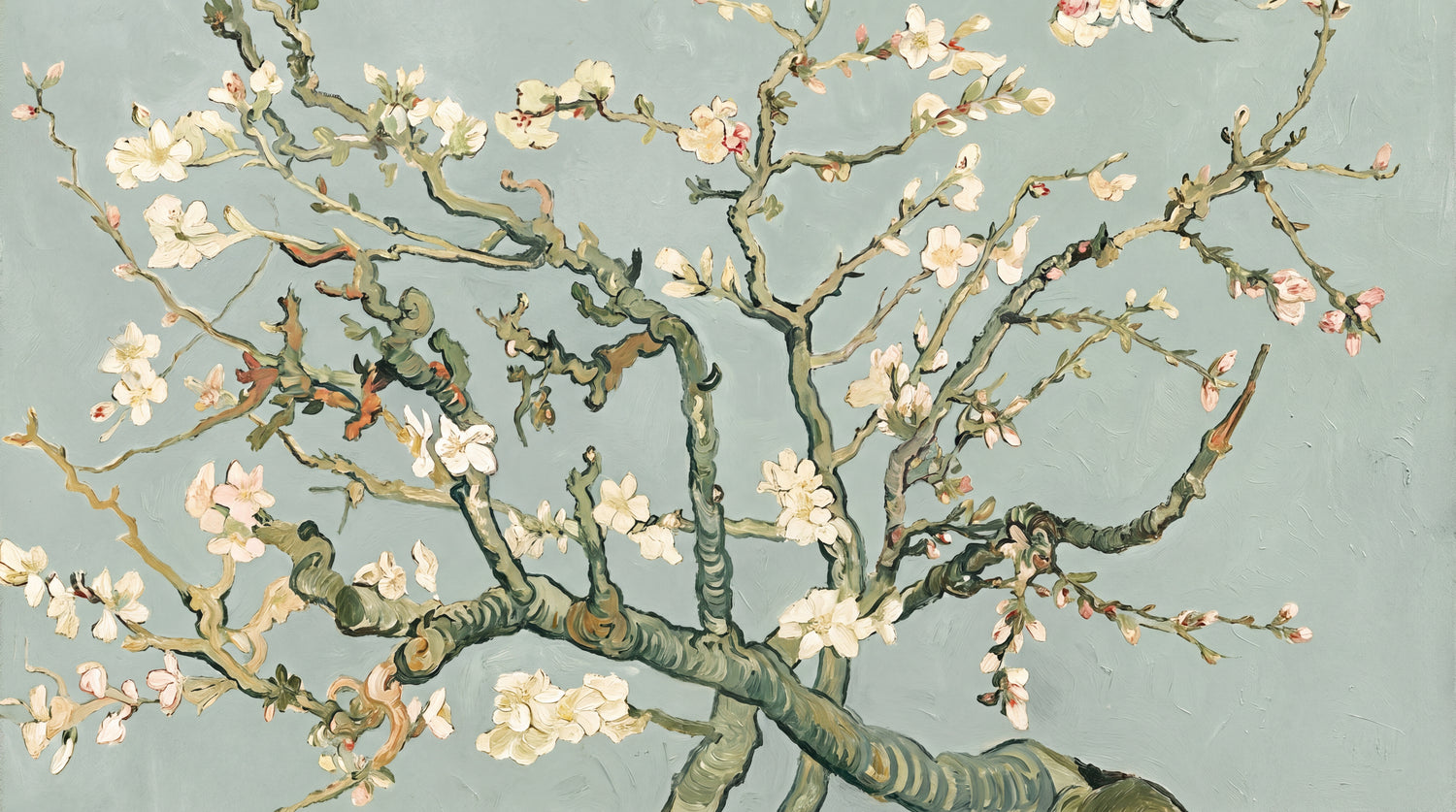 Whispering Blossoms - Green Cherry Blossom Wallpaper - Sage Floral Vintage Botanical Peel and Stick - Design