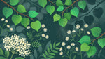 Whispering Glade Green Floral Wallpaper - Dark Green Greenery Daisy Flower Peel and Stick Wall Mural - Design