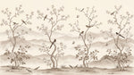 Whispering Orchard - Beige Cherry Blossom Wallpaper Chinoiserie Wall Mural Botanical Japanese Peel and Stick - Design