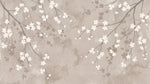 Whispering Petals - Beige Cherry Blossom Wallpaper - Chinoiserie Floral Japanese Botanical Wall Mural Peel and Stick - Design