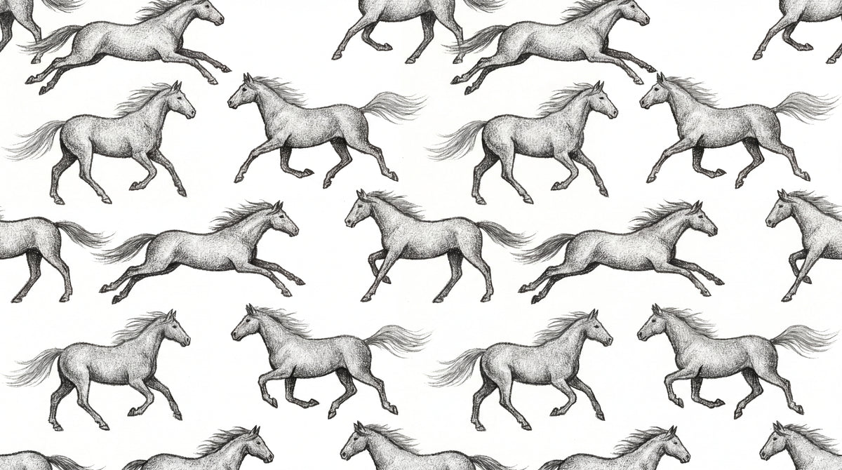 Wild Gallop Gray Horse Wallpaper - Animal Wallpaper Peel and Stick 7 Horse Wall Mural - Design