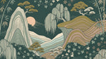 Willow Ridge Sojourn Green Mountain Wallpaper - Green Rocky Wallpaper Peel and Stick - Design