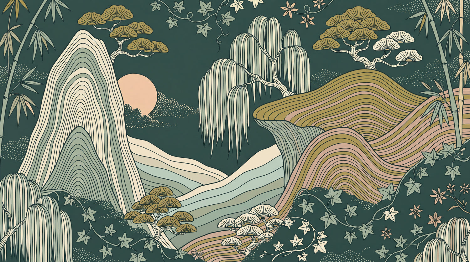 Willow Ridge Sojourn Green Mountain Wallpaper - Green Rocky Wallpaper Peel and Stick - Design