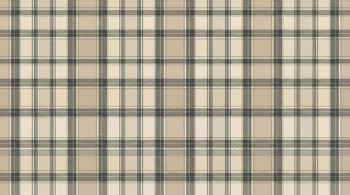 Woven Heritage - Beige Vintage Wallpaper - Cream Gray Plaid Peel and Stick - Design